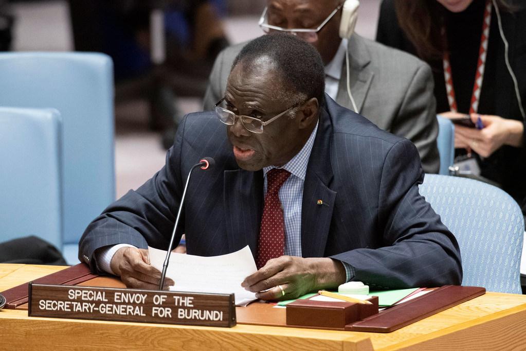 Michel Kafando, Envoyé spécial du Secrétaire général pour le Burundi, devant le Conseil de sécurité - Photo ONU, Eskinder Debebe