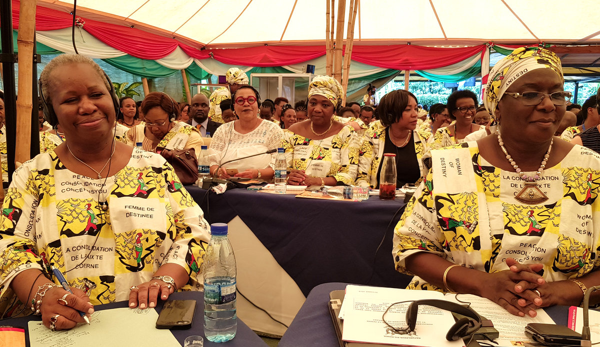 ASG Bintou Keita, front row, left, at the opening of the 2019 International Women Leaders' Conference, Bujumbura, 24 Oct 2019. UN/Napoleon Viban