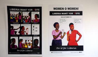 Posters about voting in Liberia